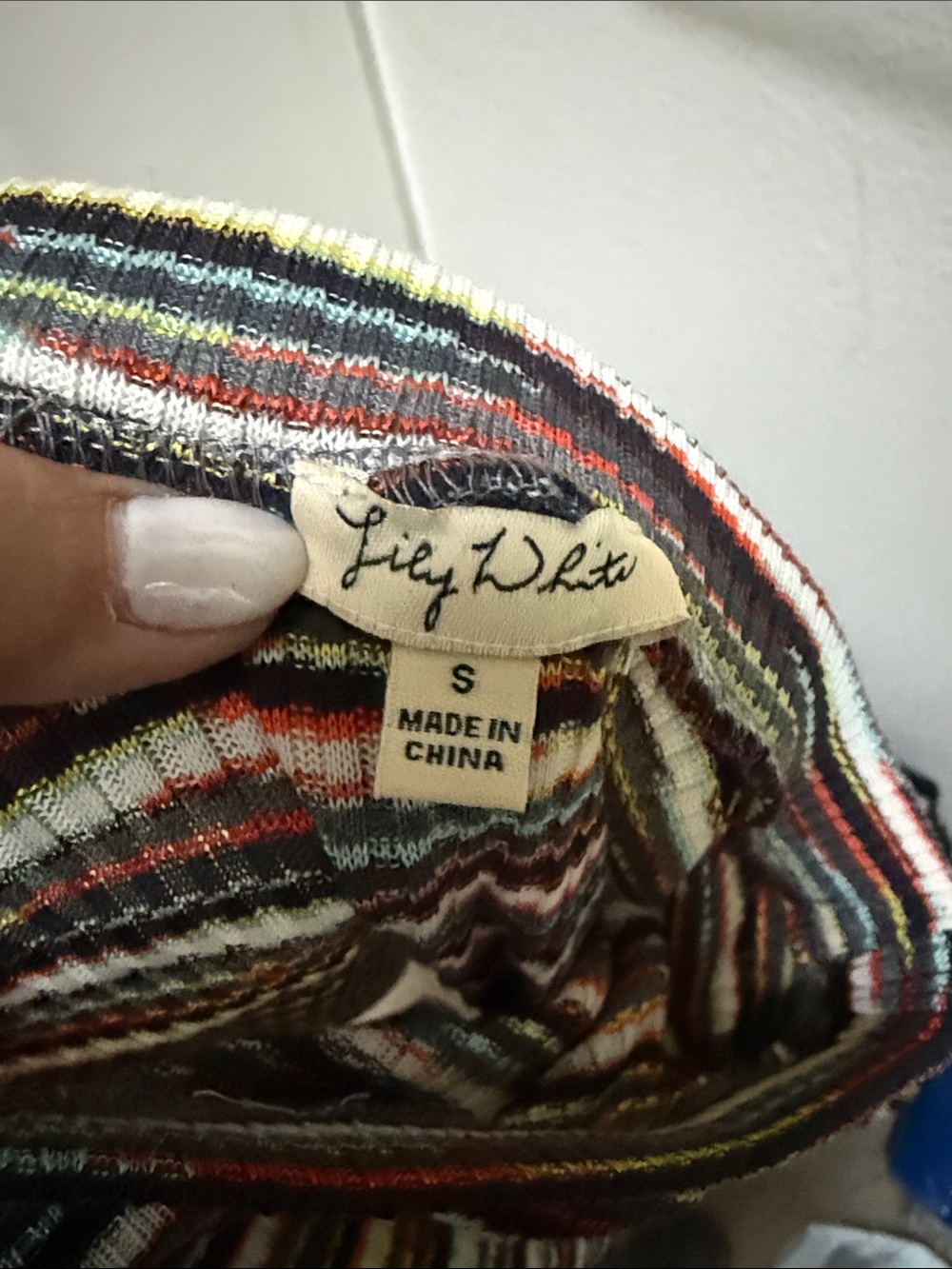 Lily White Multicolor Striped Ribbed Circle Skirt - Picture 2 of 3